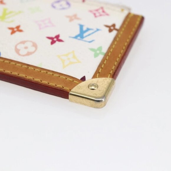 LOUIS VUITTON Multicolor Pochette Cles Coin Purse White M92655 LV Auth 145789 - Picture 3 of 16